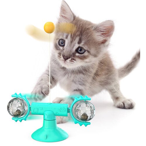 Dardanar PT Rotating Toy Meow Planet Rotating Windmill Rotating Plate Cat Stick Pet Fun Supplies, (21199654) Cene