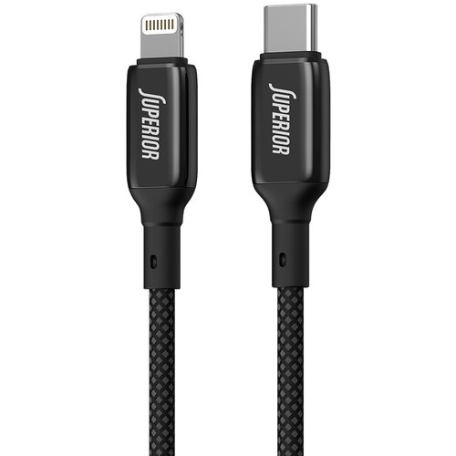 Superior USB data kabal SU-K105, Cink 27W, 3A, Type C na Lightning Crni Cene