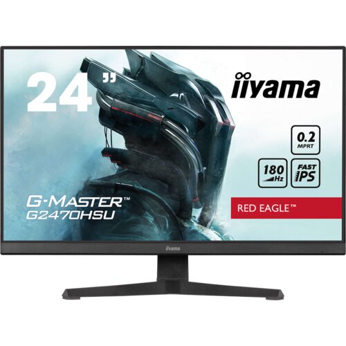 Iiyama Monitor LED G2470HSU-B6 Fast IPS 1920 x 1080 @180Hz 0.2ms 300 cd/m&amp;sup2; 1000:1 HDCP HDMI DP 4xUSB Hub 3.2 tilt Slike