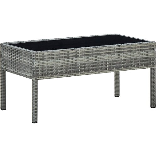 vidaXL vrtna miza siva 75x40x37 cm poli ratan Cene