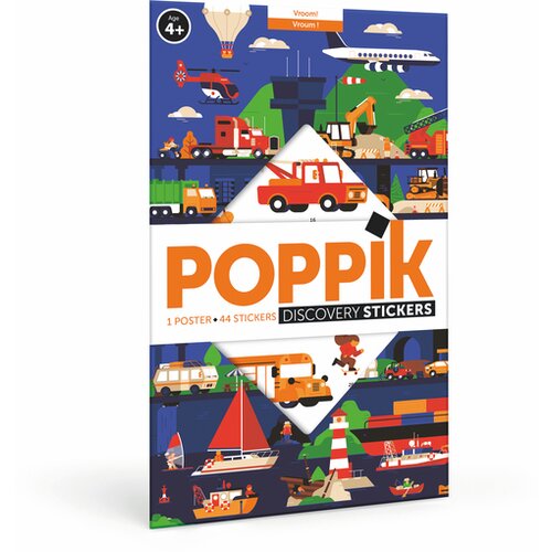 Poppik Edukativni poster s nalepnicama Otkrića Vozila 4+ Slike