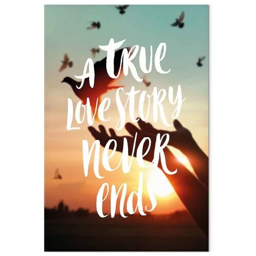  Slika - A True Love Story Never Ends (1 Part) Vertical 40x60 Na talijanskom platnu Slike