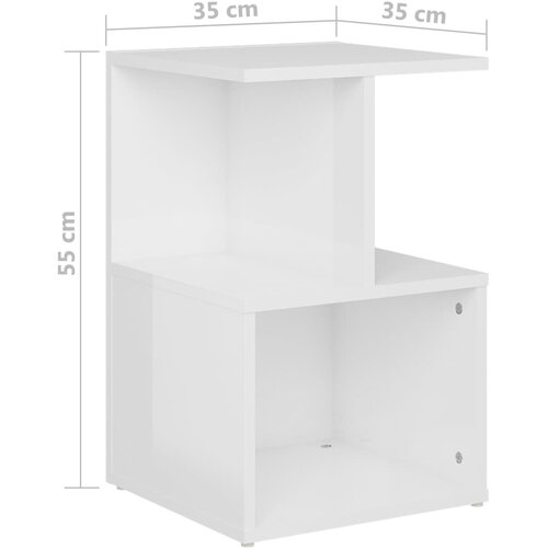  Noćni ormarići 2 kom sjajni bijeli 35x35x55cm konstruirano drvo Slike