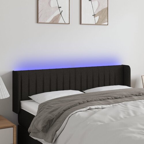  LED uzglavlje crno 147x16x78/88 cm od tkanine Cene