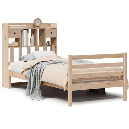 vidaXL Krevet s regalom za knjige bez madraca 90x190 cm od borovine Cene