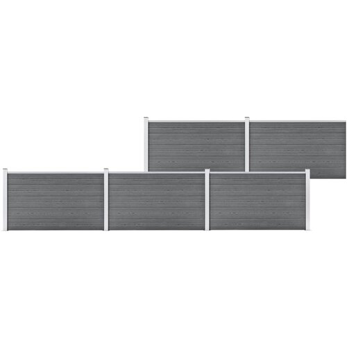 vidaXL vrtna ograja wpc 872x106 cm siva Cene