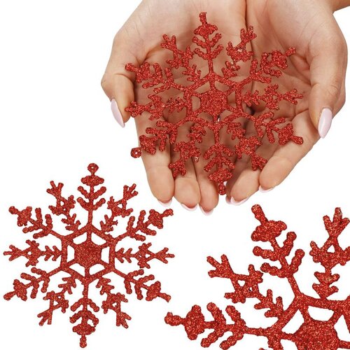 springos set božićnih ukrasa &ldquo;Snježne pahulje&rdquo;, 12 cm, 3 kom, crvene Cijene
