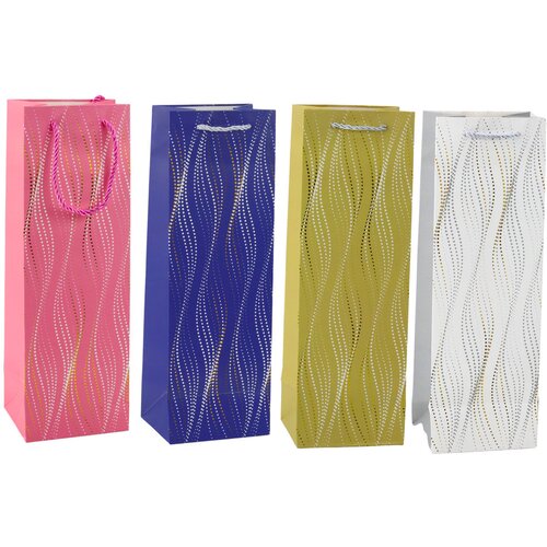  Bottle Gift Bag Shimmering Waves 35 x 12 x 9 cm Cene