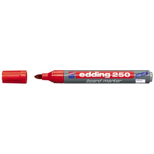 Edding marker za belu tablu 250 1,5-3mm, cap-off crvena Slike