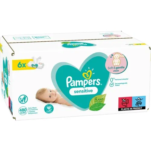 Pampers Sensitive XXL vlažne maramice za djecu za osjetljivu kožu 6x80 kom