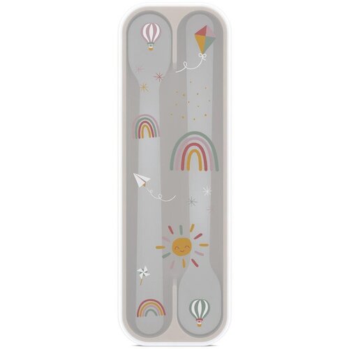 Mepal Bež plastične dječje žlice u setu 2 kom Sunshine &amp;amp; Rainbow &amp;ndash; Slike