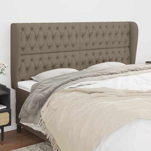 The Living Store vzglavje z u&amp;scaron;esi taupe 203x23x118/128 cm blago - vzglavje, (21438253) Slike