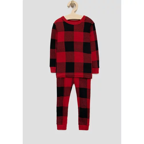 GAP Dječja pamučna pidžama boja: crvena, s uzorkom