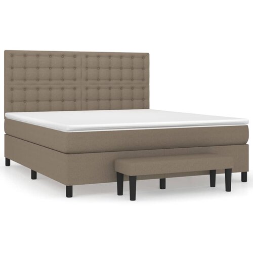 VidaXL Box spring postelja z vzmetnico taupe 160x200 cm blago, (20897146) Slike