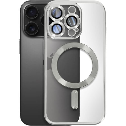 AVIZAR Ohišje MagSafe za iPhone 16 Pro Max Silikonski kromirani okvir, Srebrna, (5000013768) Cene