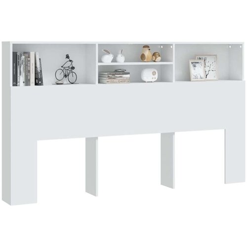 VidaXL Uzglavlje s ormarićem bijelo 180 x 19 x 103,5 cm Slike