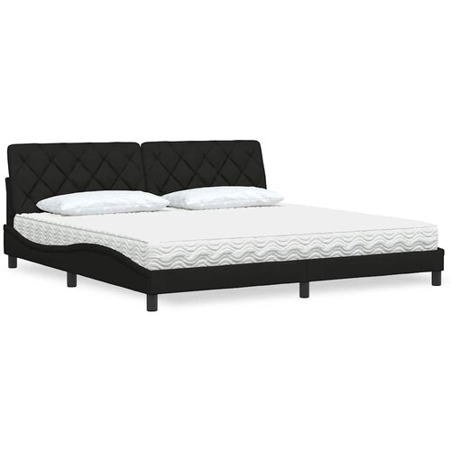  Krevet s madracem crni 200x200 cm od tkanine Cijene