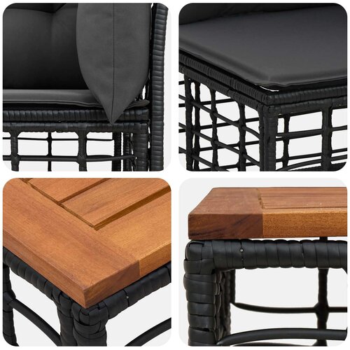  Set vanjskih sofa 13 kom. Crna i tamno siva Poliester Slike