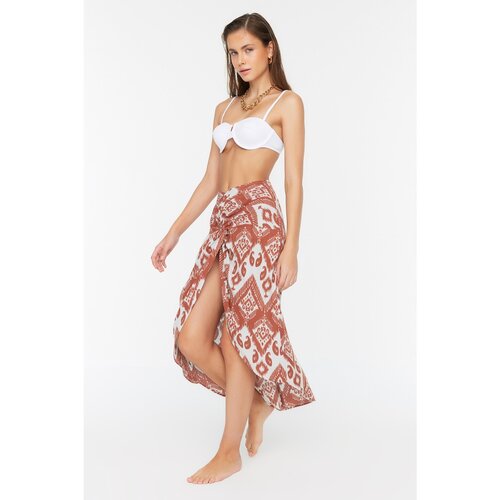 Trendyol Brown-Beige Ethnic Patterned Skirt Slike