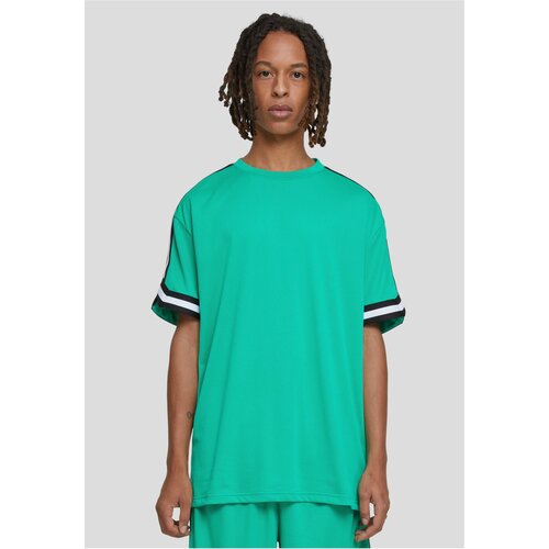 UC Men Men's T-Shirt Oversized Stripes Mesh Tee - Green Cene