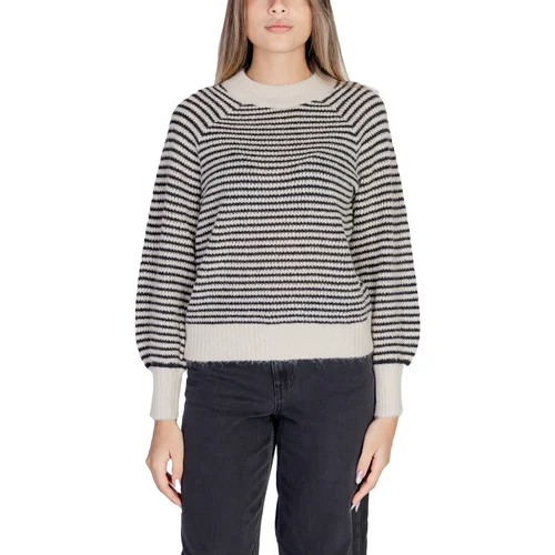 Vila Puloverji VISOFINA L/S GLITTER STRIPE KNIT TOP/PB 14098217 Pozlačena