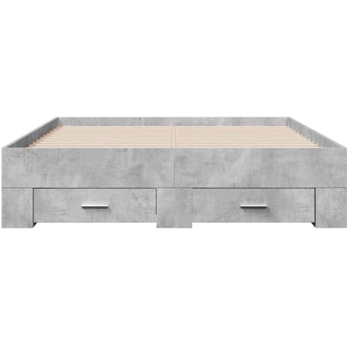 VidaXL Okvir kreveta s ladicama siva boja betona 120x190 cm drveni Slike