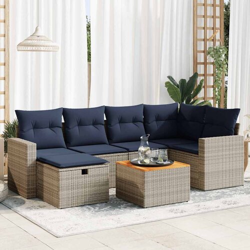 vidaXL 7-dijelni set vrtnih sofa sivi od poliratana Cijene