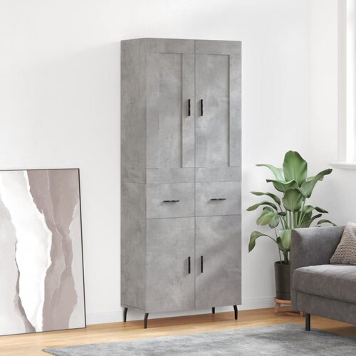 vidaXL Visoka komoda siva betona 69 5x34x180 cm od konstruiranog drva Cijene