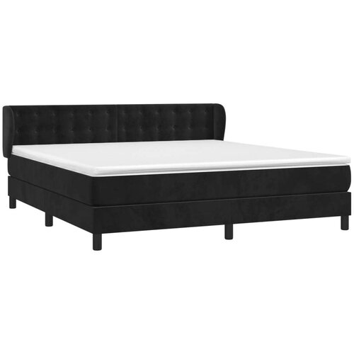 VidaXL Krevet s oprugama i madracem crni 180x200 cm bar&amp;scaron;unasti Slike