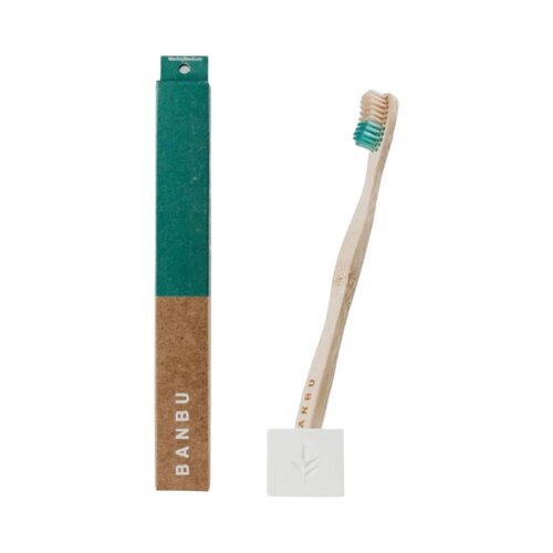 BANBU Zobna ščetka iz bambusa - Medium - Zelena Cene