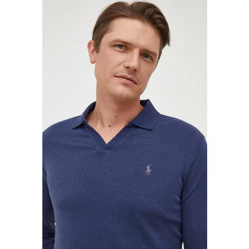 Polo Ralph Lauren Bombažna majica z dolgimi rokavi mornarsko modra barva