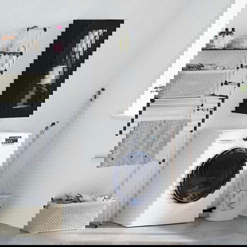 VidaXL Zidni ormarić Crni hrast 34,5 x 34 x 90 cm Slike