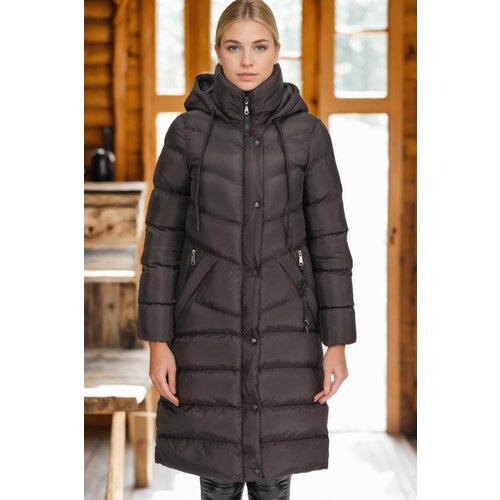 Dewberry Z6719 WOMEN&amp;#039;S COAT-LIGHT BLACK Slike