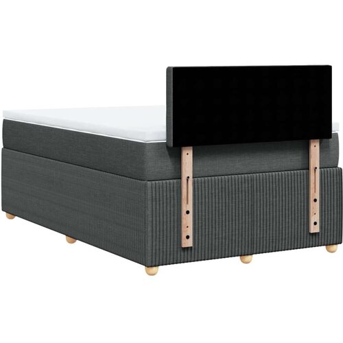 vidaXL Box spring postelja z vzmetnico temno siva 120x190 cm blago Cene