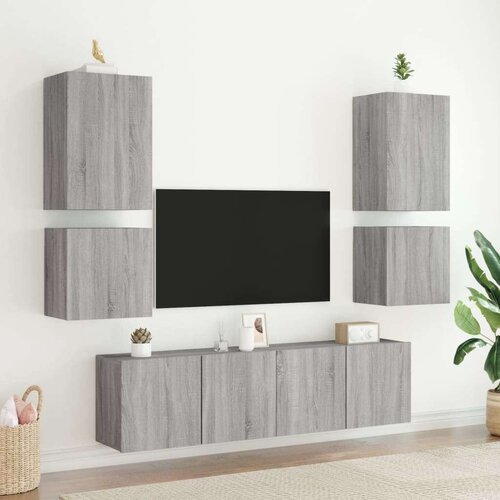 VidaXL Zidni TV ormarići 2 kom siva boja hrasta 40 5x30x40 cm drveni Slike