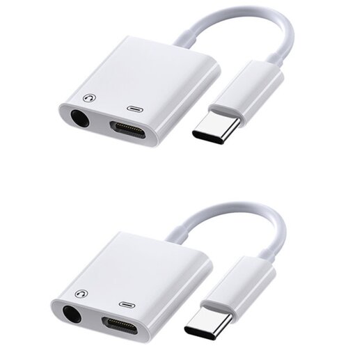 INF USB-C na 3,5 mm avdio adapter s polnjenjem USB-C, 2-pack White, (5000296316) Slike