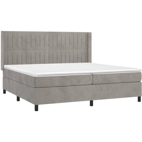  box spring s madracem LED svjetlosivi 200x200 cm bar&amp;scaron;un Slike