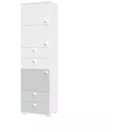 Jela VITRINA ARC F8 (VE BARV)-Bela mat lak/perla siva mat lak Slike