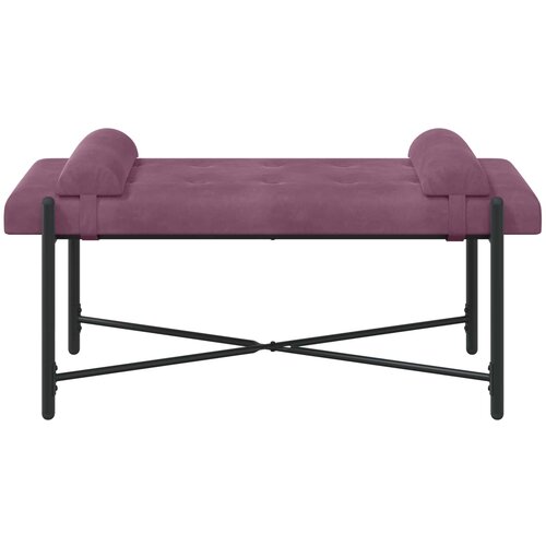  Klupa s gumbima i jastučićima Ljubičasta 110 x 40 x 46 cm Slike