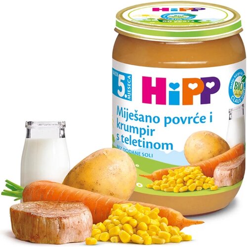 Hipp kašica mešano povrće i krompir sa teletinom 190g, 5m+ Cene