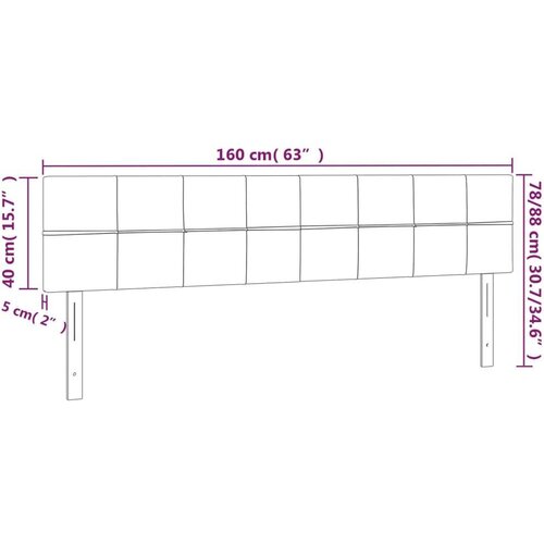  Uzglavlja 2 kom tamnosiva 80x5x78/88 cm od tkanine Slike