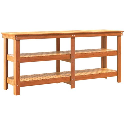  Radni stol Vosak smeđa 181.5 x 50 x 80 cm Čvrsto borovo drvo Slike