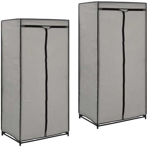 The Living Store Garderobne omare 2 kosa 75x50x160 cm sive - Garderobna Omara, (21434336) Cene
