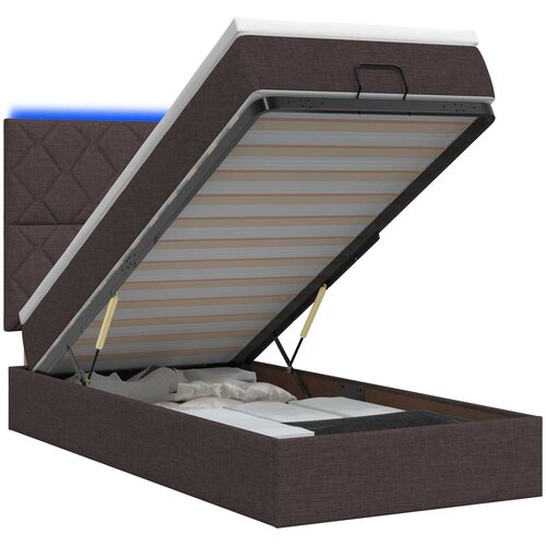  Krevet od pjene s madracem i LED-om Tamno smeđa 90 x 190 cm Slike