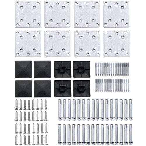  Set panela za ogradu WPC 1218 x 186 cm crni Slike