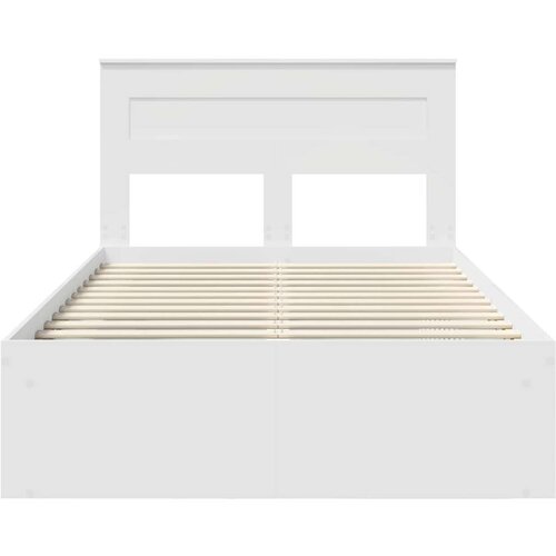  Okvir za krevet Bijelo 120 x 200 cm Čvrsto borovo drvo Slike