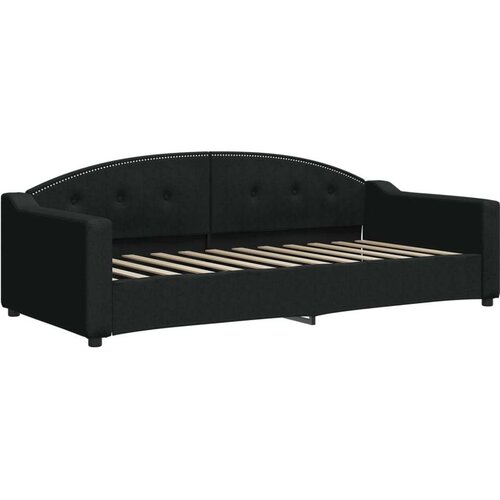 VidaXL Dnevni krevet crni 90 x 200 cm od tkanine Slike