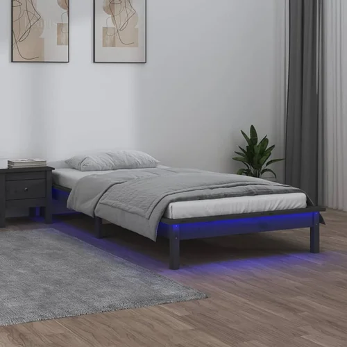 Furnova LED posteljni okvir siv 100x200 cm trden les, (21938592) Furnova LED posteljni okvir siv 100x200 cm trden les, (21938592)