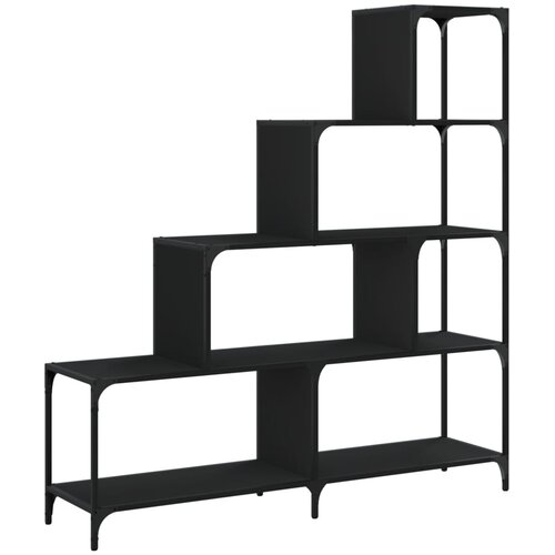  Regal za knjige 4 razine crni 139x33,5x149 cm konstruirano drvo Slike