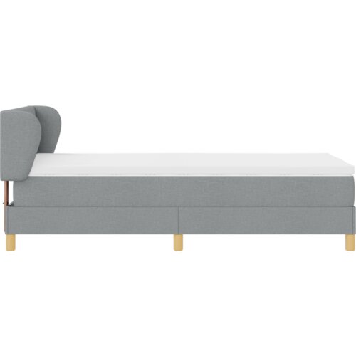 VidaXL Box Spring Krevet s Madracem - Svjetlosiva, 90x200 cm, Tkanina Slike